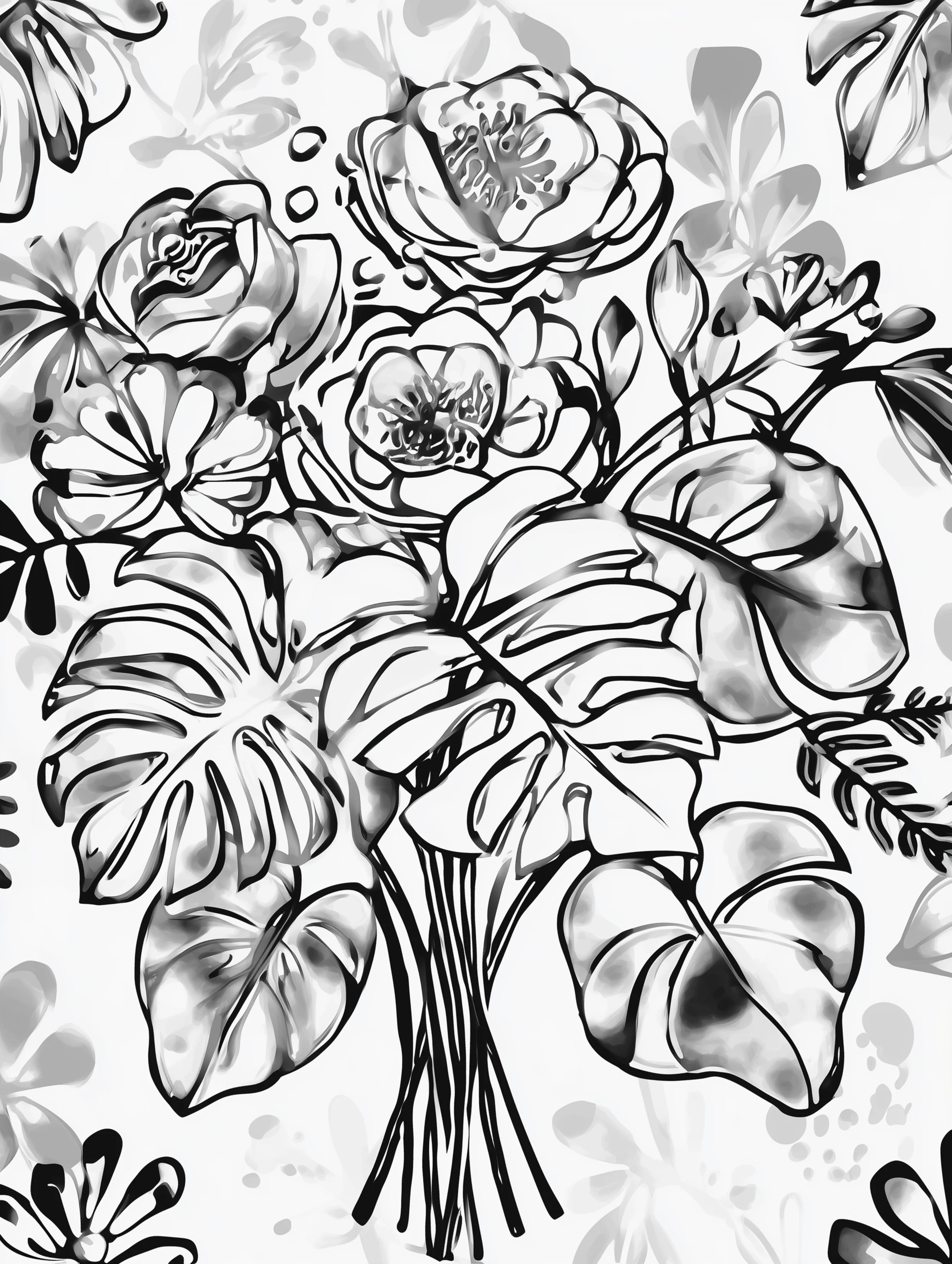 Free printable coloring page for your mom featuring a hazy aroid plant